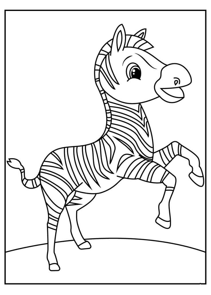 Dibujo de Salto de Cebra para Colorear y Imprimir