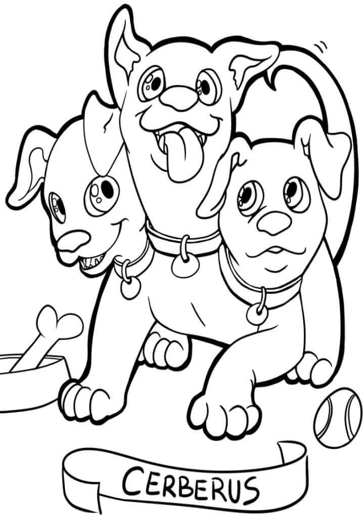 Dibujo de Bebé Cerbero para Colorear y Imprimir