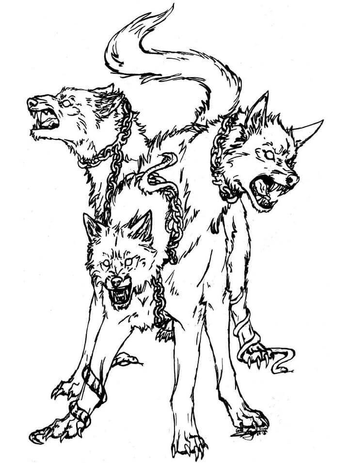 Dibujo de Cerbero 2 para Colorear y Imprimir
