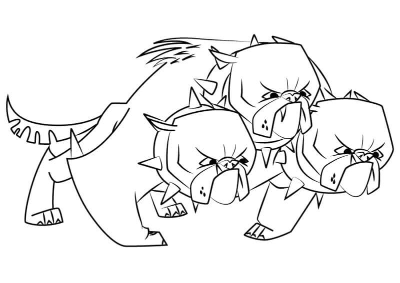Dibujo de Cerberus En Dibujos Animados para Colorear y Imprimir