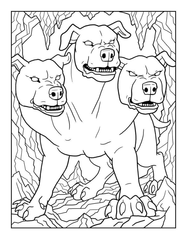 Cerbero para Colorear