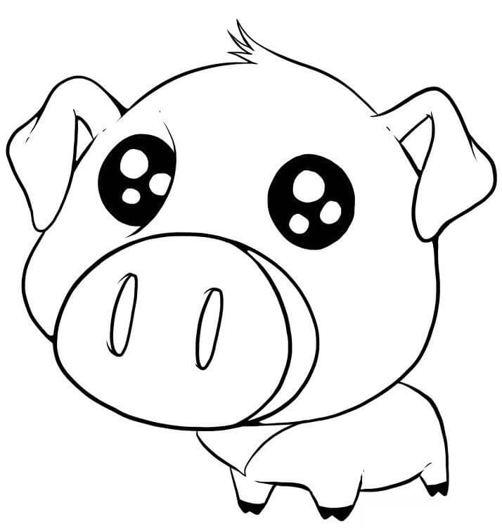Dibujo de Cerdo Lindo Tatuado para Colorear y Imprimir