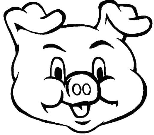 dibujo cara divertida de cerdo para imprimir y colorear