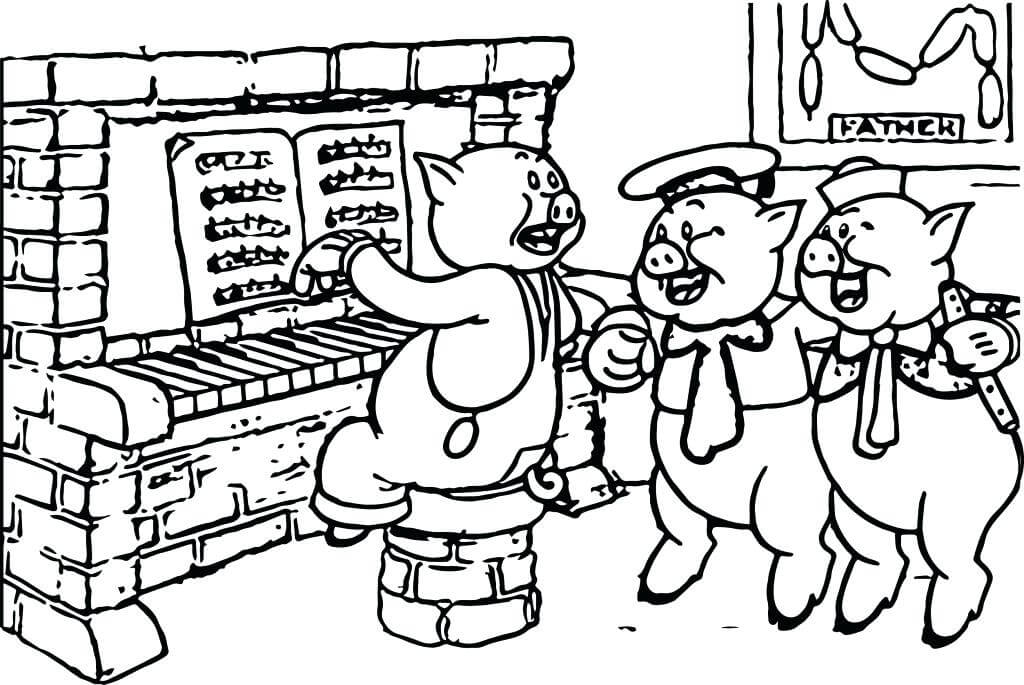 dibujo cerdo y lechon para imprimir y colorear