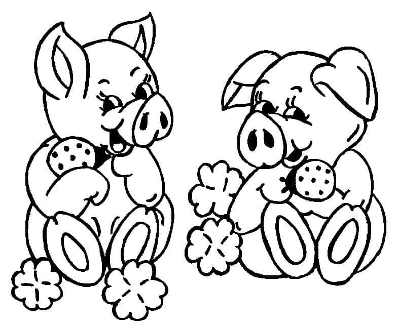 dibujo tres pigsa para imprimir y colorear