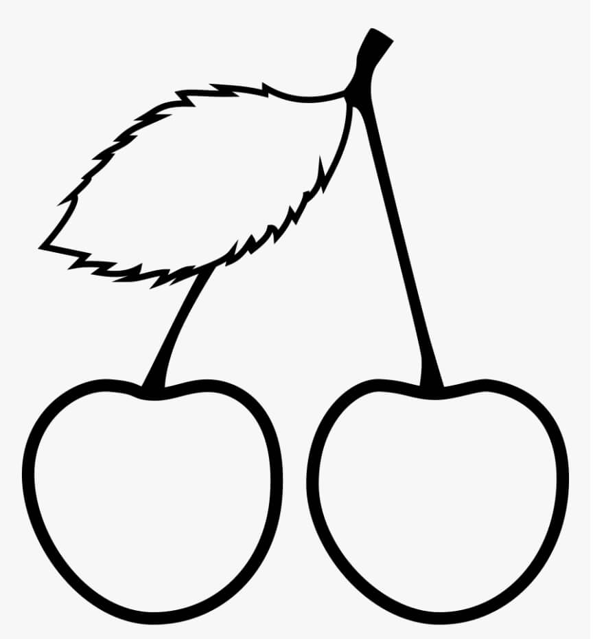 Dibujo de Cereza Fácil para Colorear y Imprimir