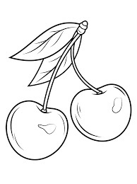 Dibujo de Cereza Normal dos para Colorear y Imprimir