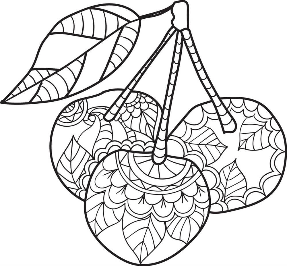 Dibujo de Cherry Es para Adultos para Colorear y Imprimir
