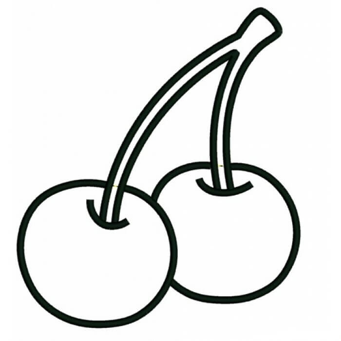 Dibujo de Dibujo de dos Cerezas para Colorear y Imprimir