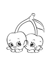 Dibujo de dos Cerezas Shopkin para Colorear y Imprimir