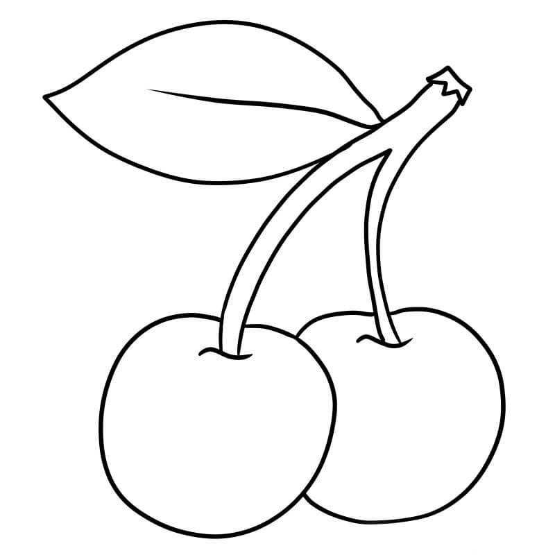 Dibujo de Gran Cereza para Colorear y Imprimir