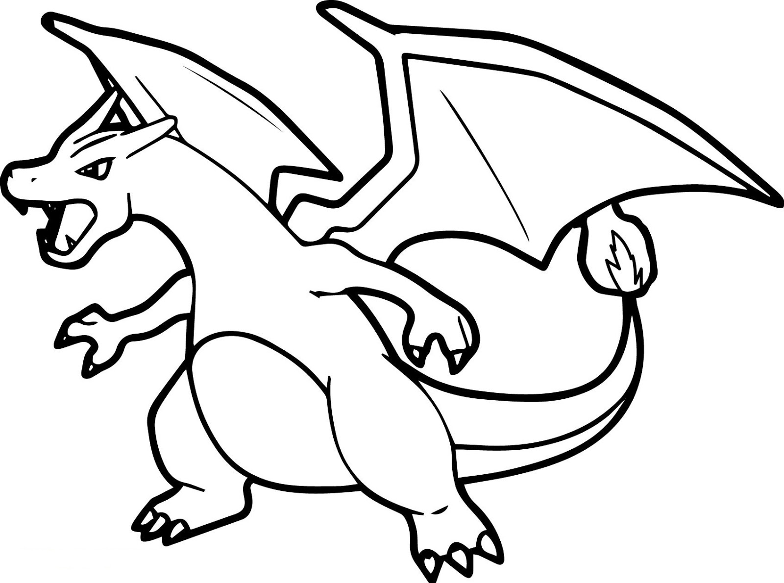 Dibujo de Charizard Pokémon para Colorear y Imprimir
