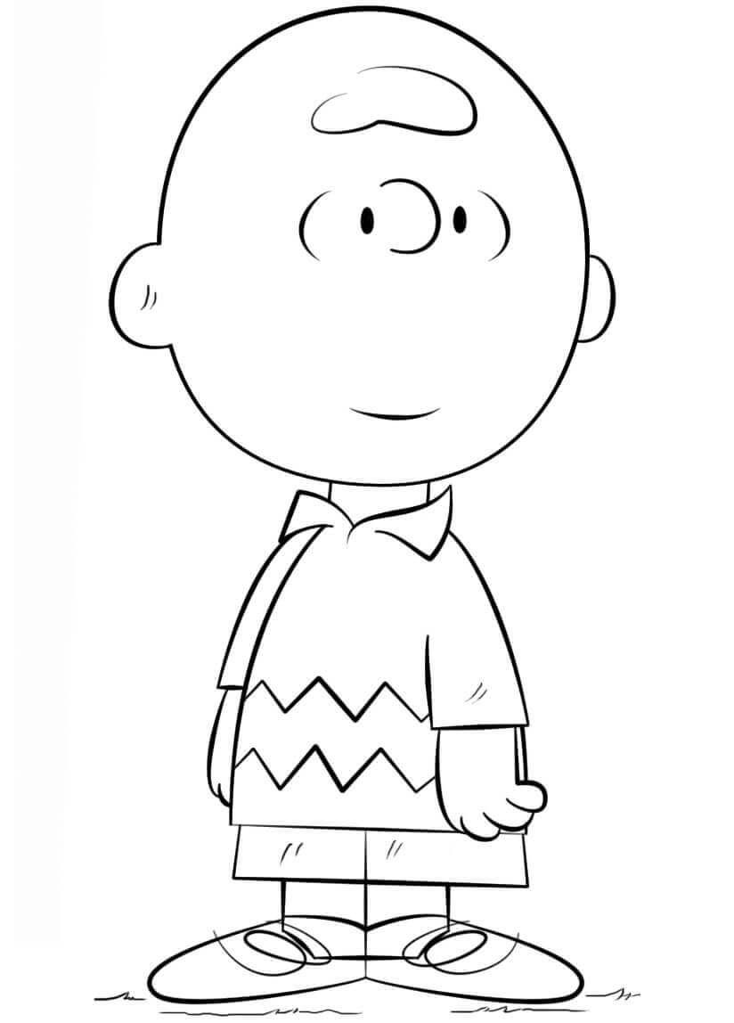 Dibujo de Charlie Brown Lindo para Colorear y Imprimir
