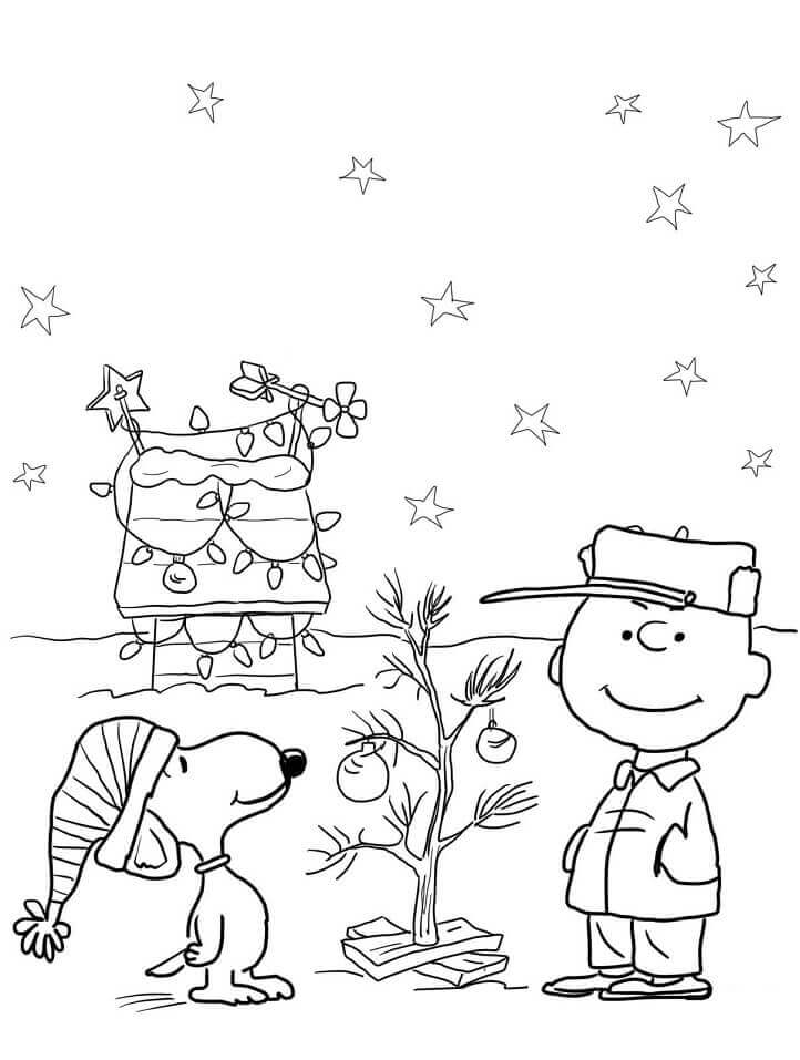 Dibujo de Charlie Brown Navidad para Colorear y Imprimir