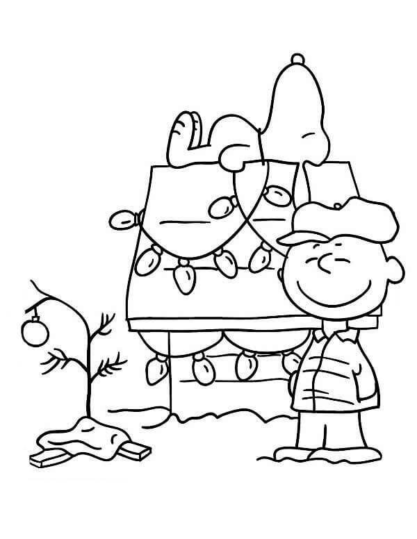 Dibujo de ¡Feliz Charlie Brown para Colorear y Imprimir