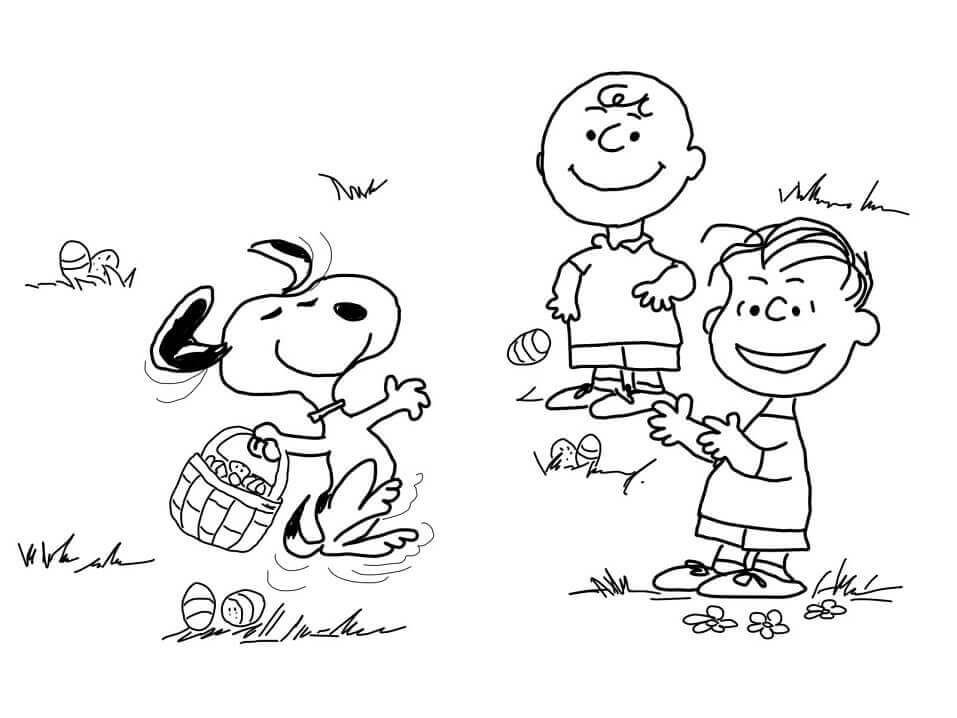 Dibujo de Pascua de Charlie Brown para Colorear y Imprimir