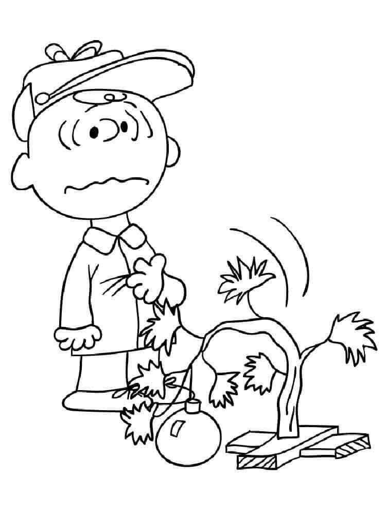 Dibujo de Triste Charlie Brown para Colorear y Imprimir