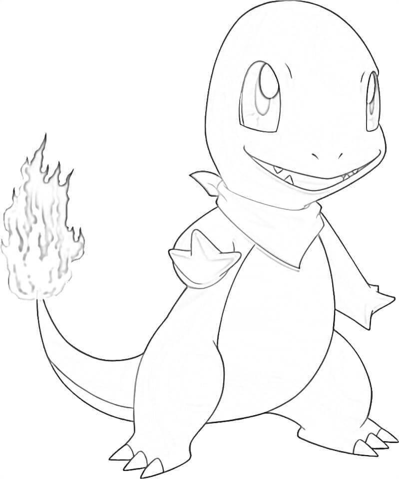 Dibujo de Charmander 3 para Colorear y Imprimir