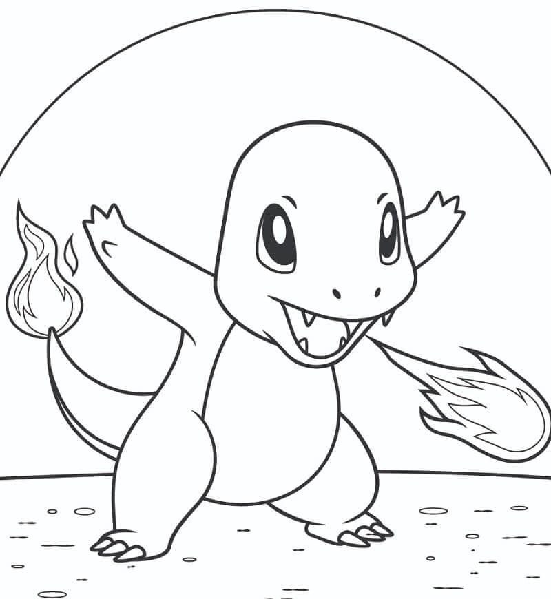 Dibujo de Charmander 6 para Colorear y Imprimir