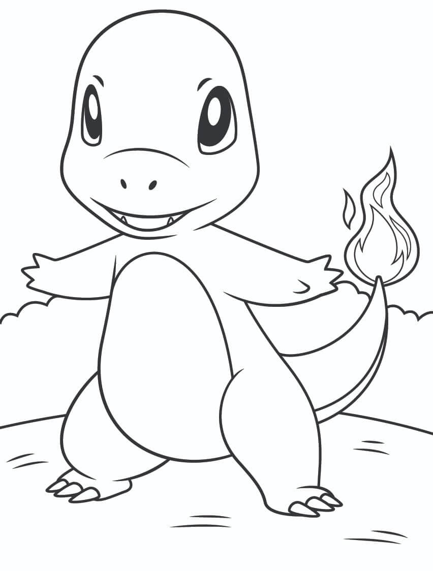 Dibujo de Charmander 8 para Colorear y Imprimir