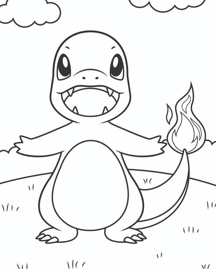 Dibujo de Charmander 9 para Colorear y Imprimir