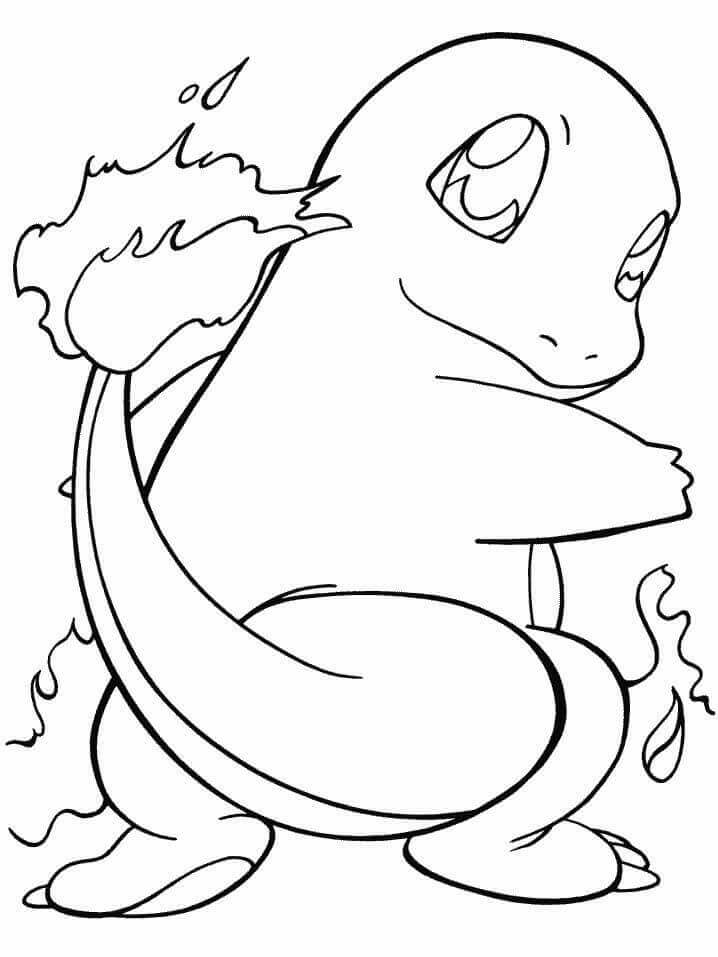 Dibujo de Encantador Charmander para Colorear y Imprimir
