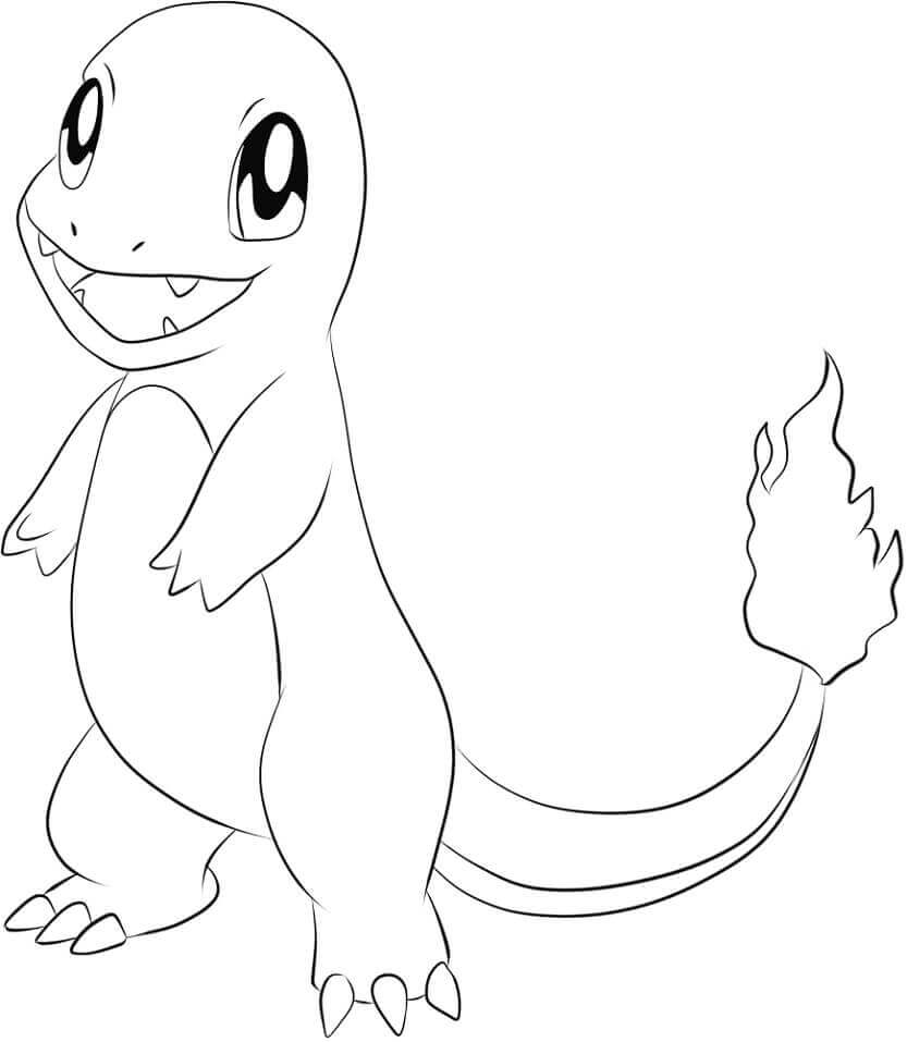 Dibujo de Lindo Charmander para Colorear y Imprimir