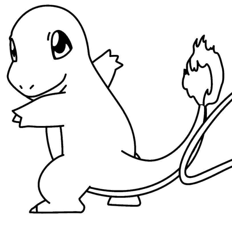 Dibujo de Pokémon Charmander 2 para Colorear y Imprimir