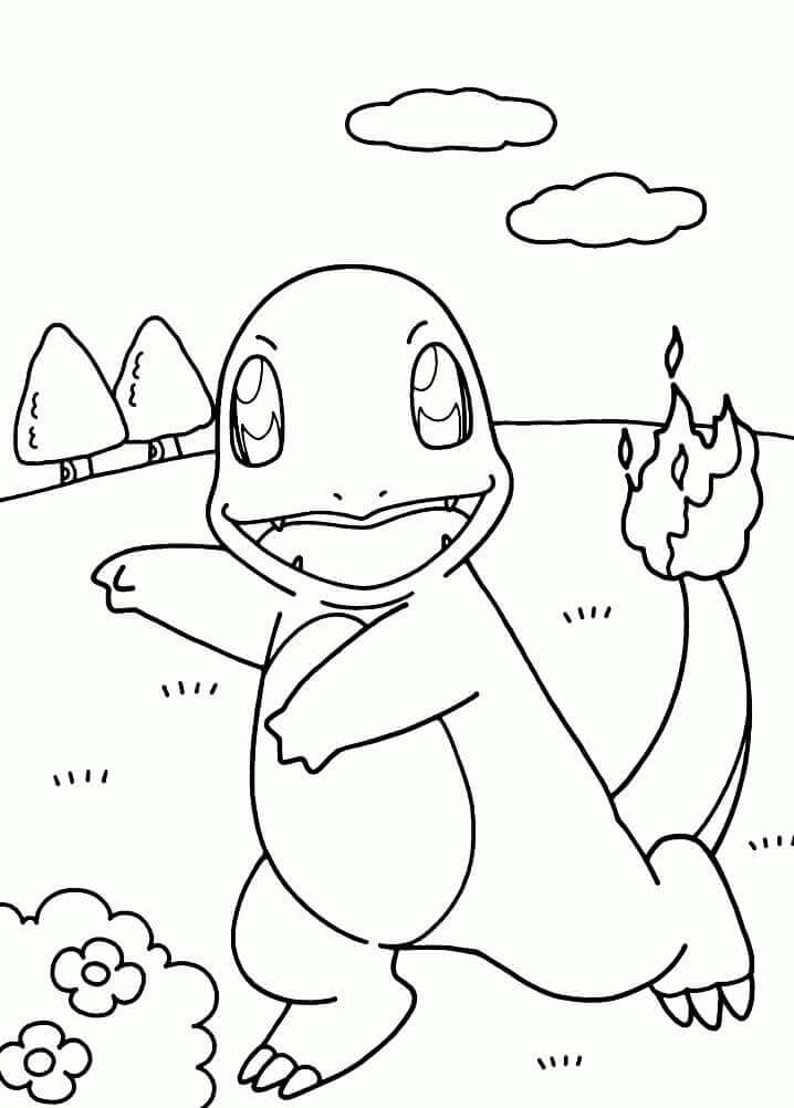 Dibujo de Pokémon Charmander 3 para Colorear y Imprimir