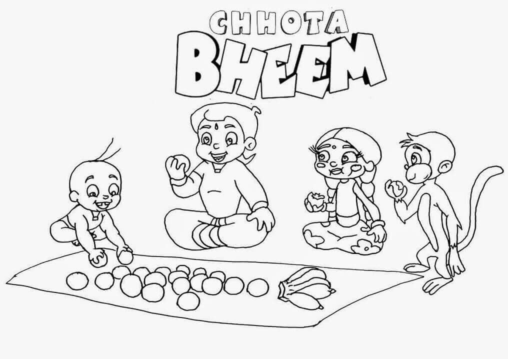 dibujo chhota bheem y amigos para imprimir y colorear