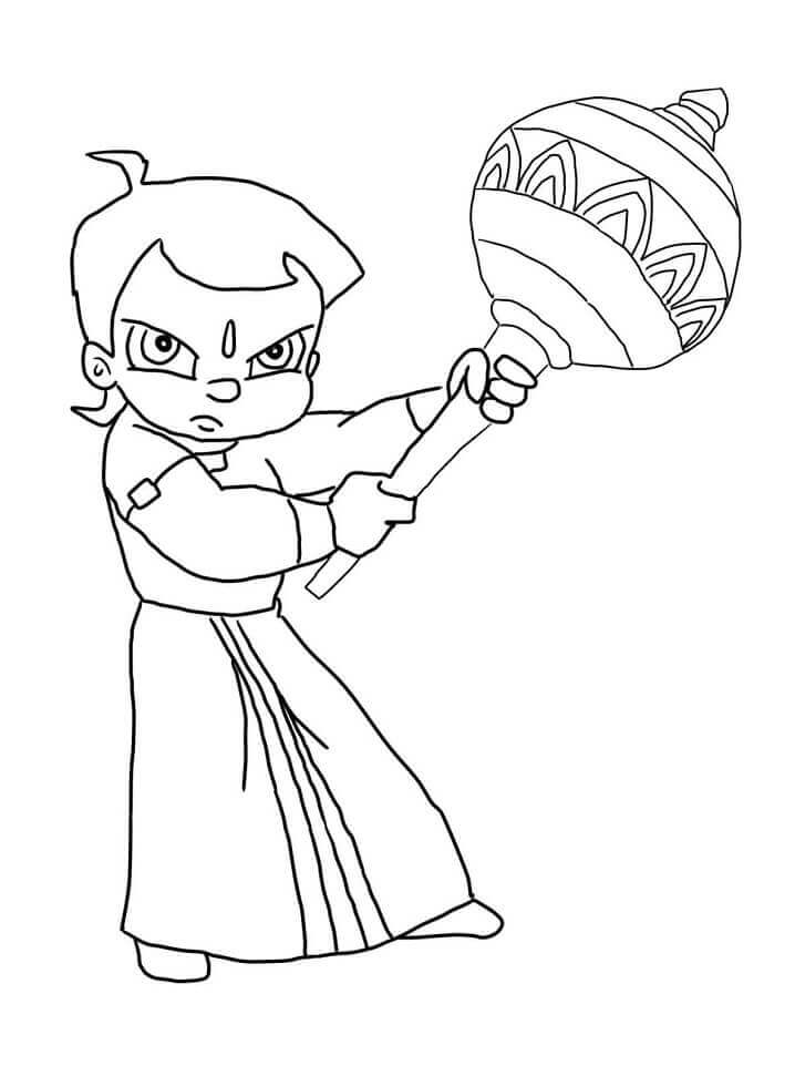 dibujo chutki en chhota bheem para imprimir y colorear