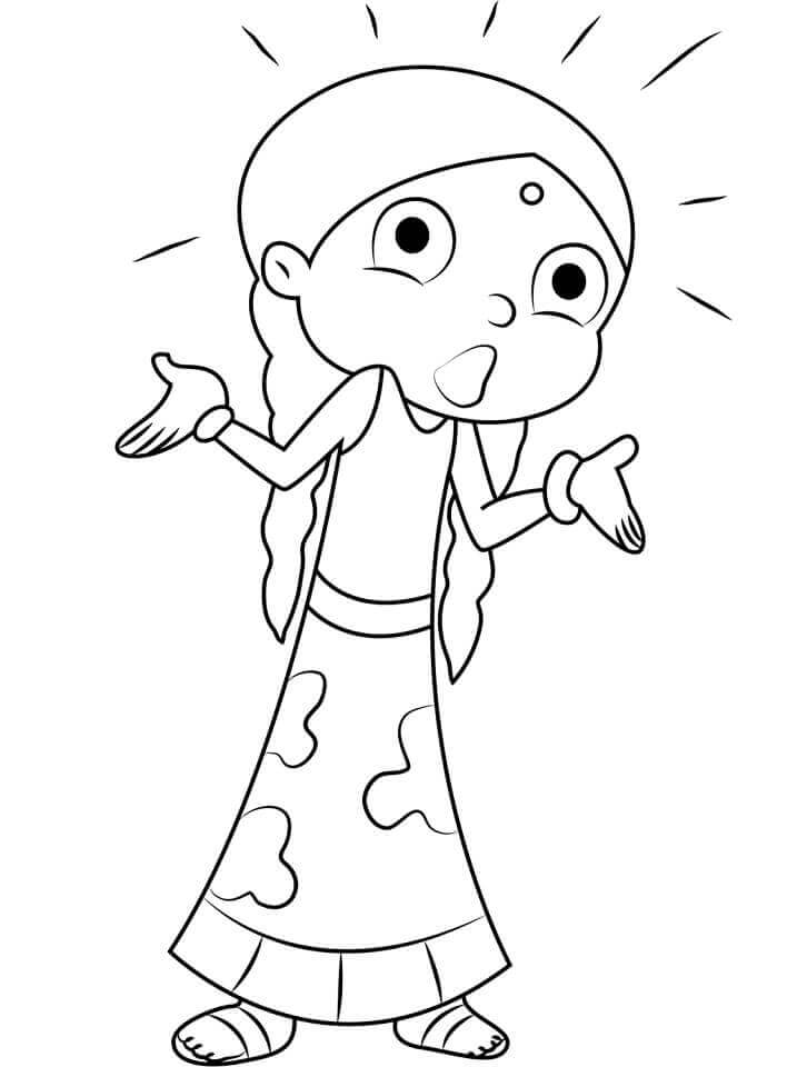 dibujo feliz chhota bheem para imprimir y colorear