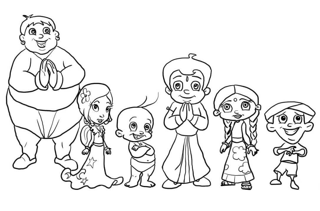 dibujo personajes de chhota bheem para imprimir y colorear