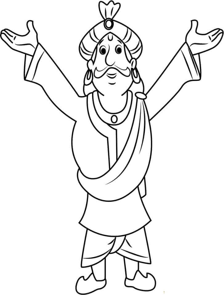 dibujo raja indravarma de chhota bheem para imprimir y colorear