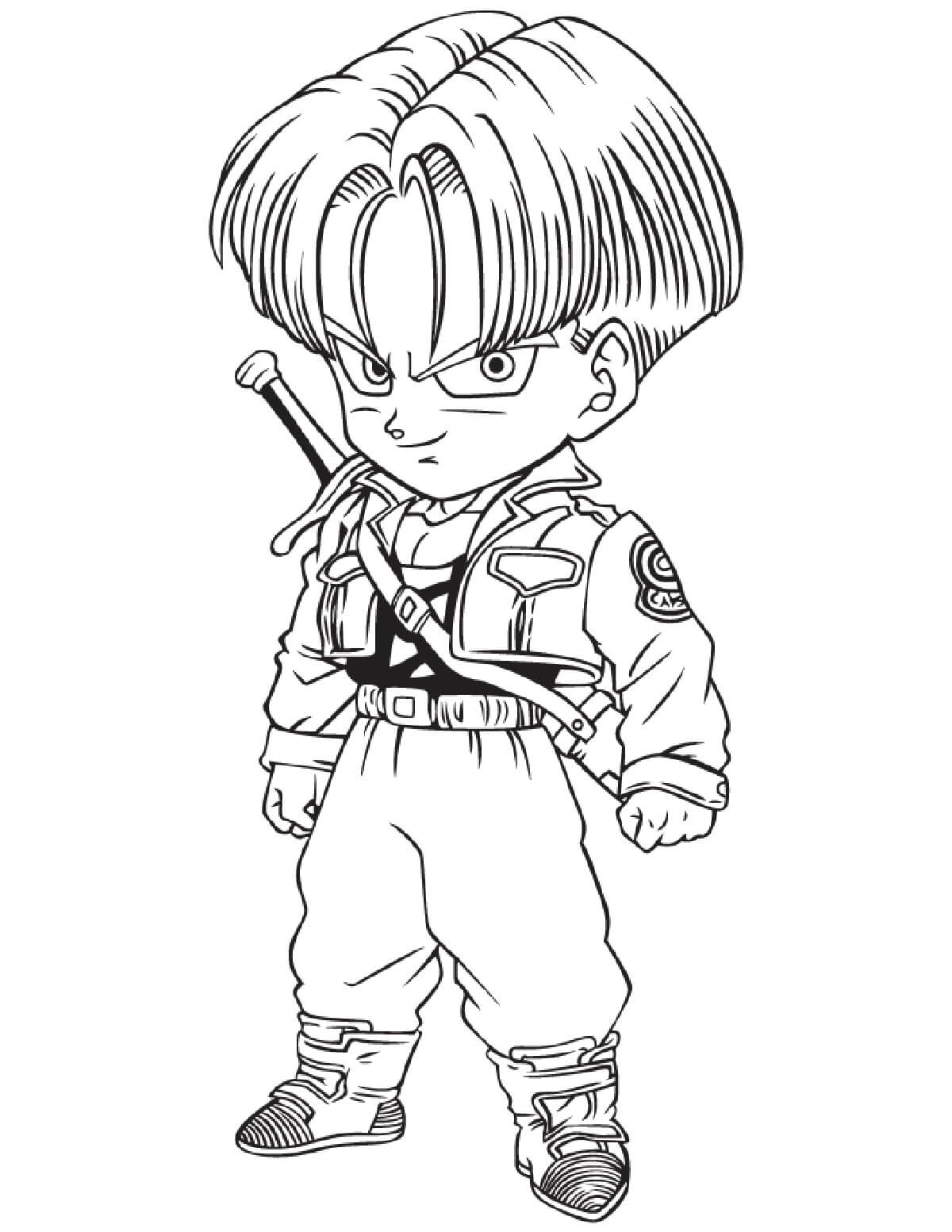 Dibujo de Bonitos Bañadores Chibi para Colorear y Imprimir