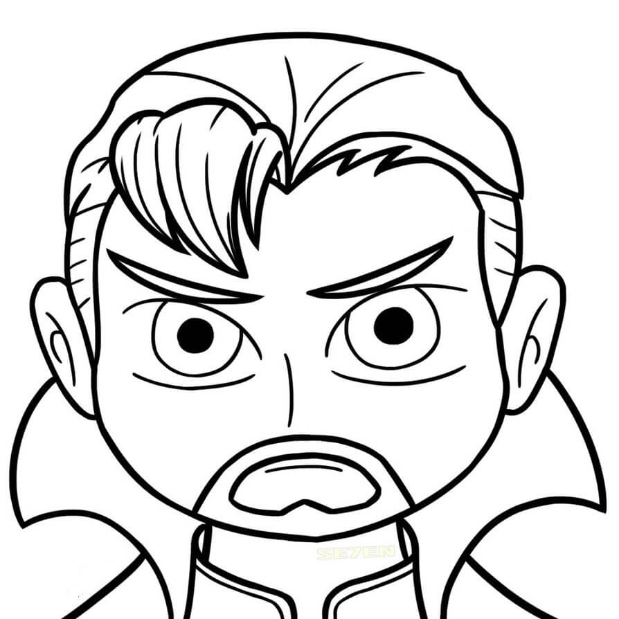 Dibujo de Cara Del Doctor Strange para Colorear y Imprimir