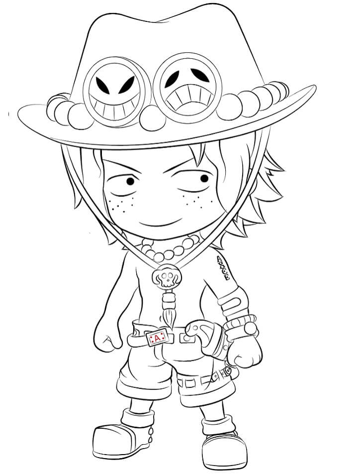 Dibujo de Chibi Ace para Colorear y Imprimir