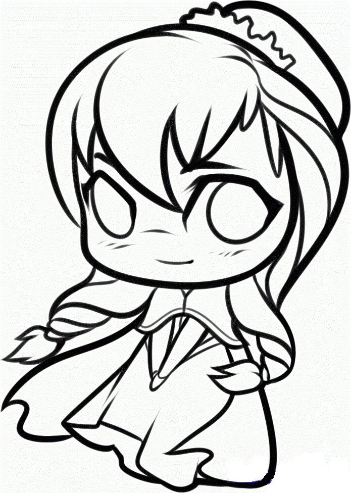 Dibujo de Chibi Anna 1 para Colorear y Imprimir