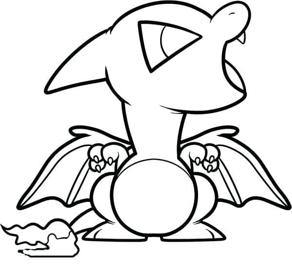 Dibujo de Chibi Charizard 1 para Colorear y Imprimir