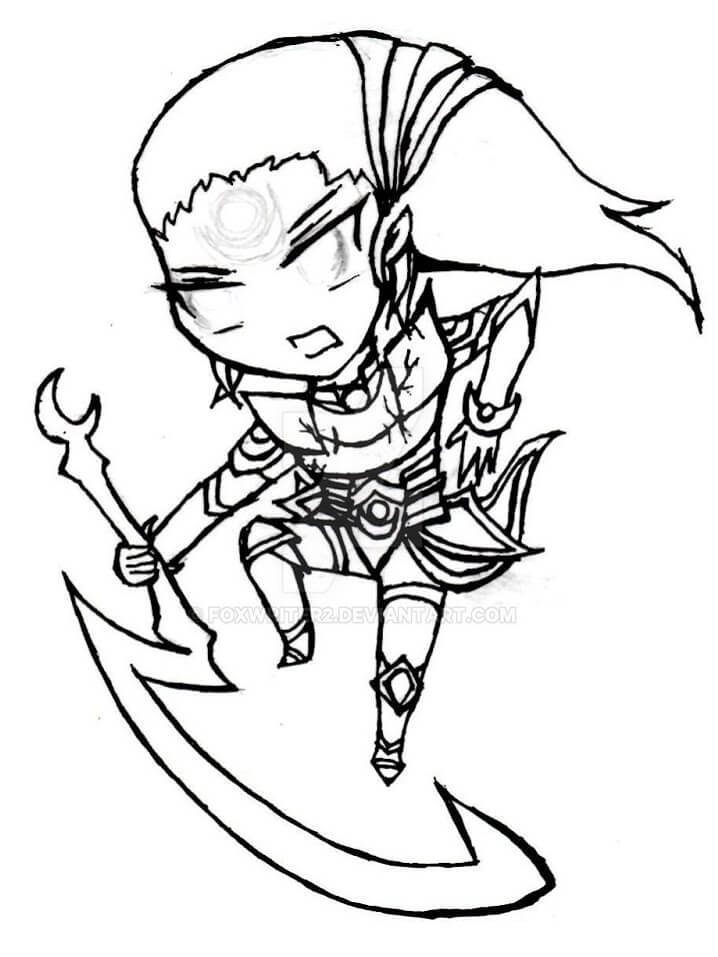 Dibujo de Chibi Diana para Colorear y Imprimir
