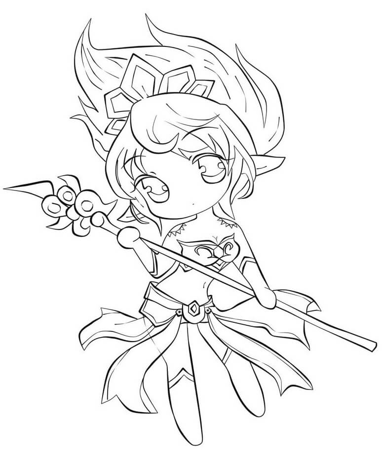 Dibujo de Chibi Janna para Colorear y Imprimir
