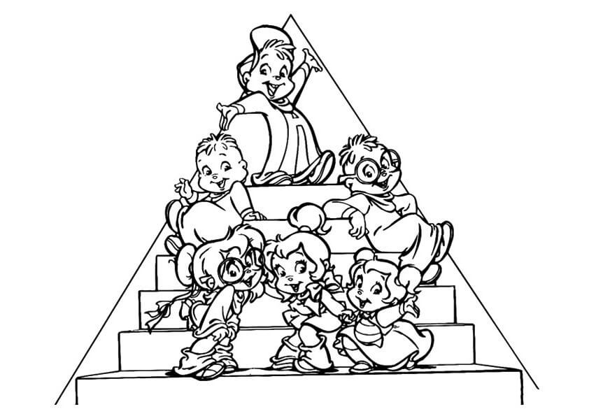 Dibujo de Chibi Las Ardillas para Colorear y Imprimir