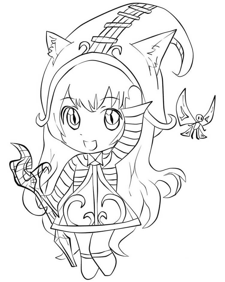 Dibujo de Chibi Lulu para Colorear y Imprimir