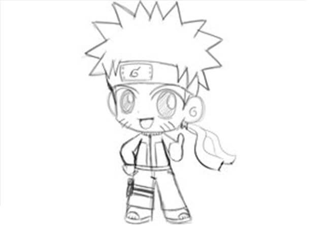 Dibujo de Chibi Naruto 1 para Colorear y Imprimir