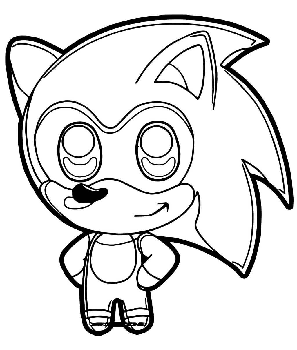 Dibujo de Chibi Sonic para Colorear y Imprimir
