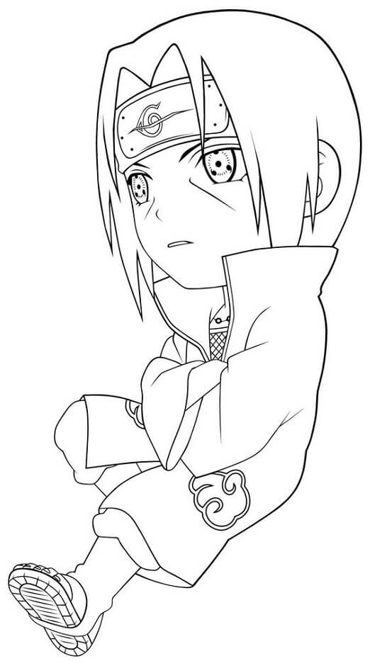 Dibujo de Chibi Uchiha Itachi para Colorear y Imprimir