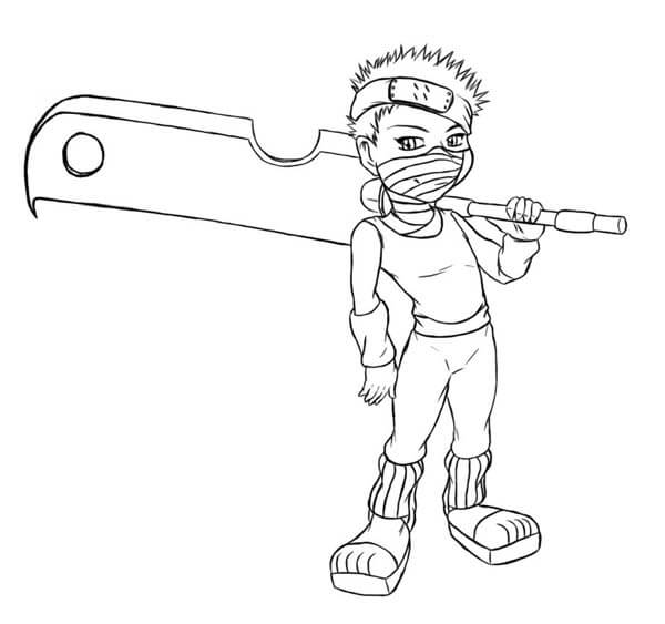 Dibujo de Chibi Zabuza para Colorear y Imprimir