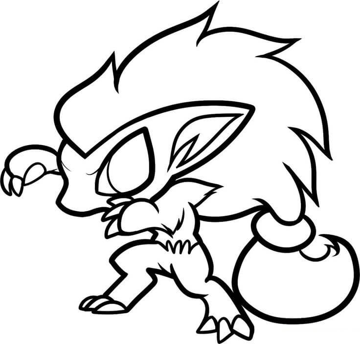 Dibujo de Chibi Zoroark para Colorear y Imprimir