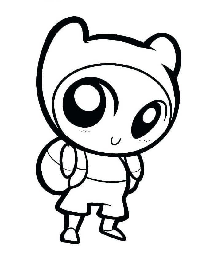 Dibujo de Encantador Chibi Finn 1 para Colorear y Imprimir