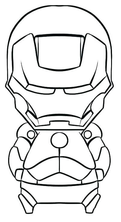 Dibujo de Hombre de Hierro Chibi para Colorear y Imprimir
